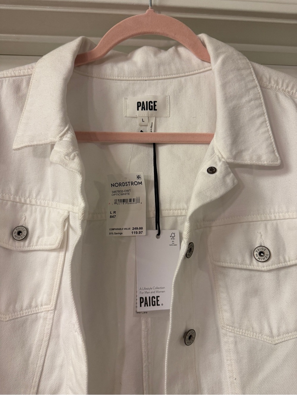PAIGE White Denim Trucker Jacket - Picture 3 of 4